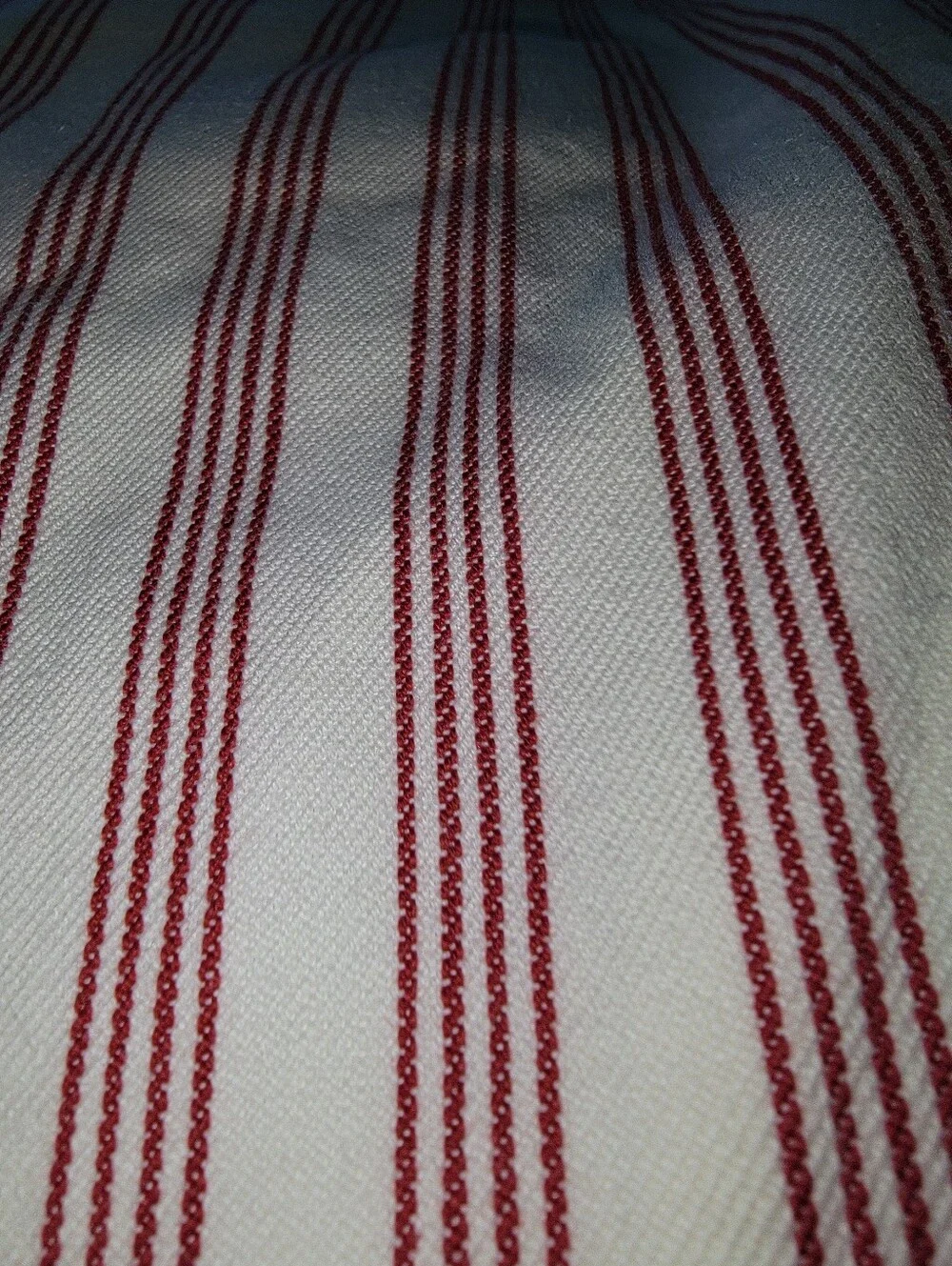 Pottery Barn Duvet King, 2 Standard Shams Red and White Striped Cotton